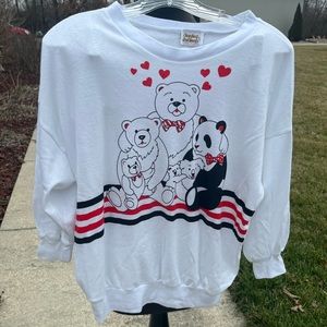 Ladies like new vintage New York Knit Works teddy bear top  medium